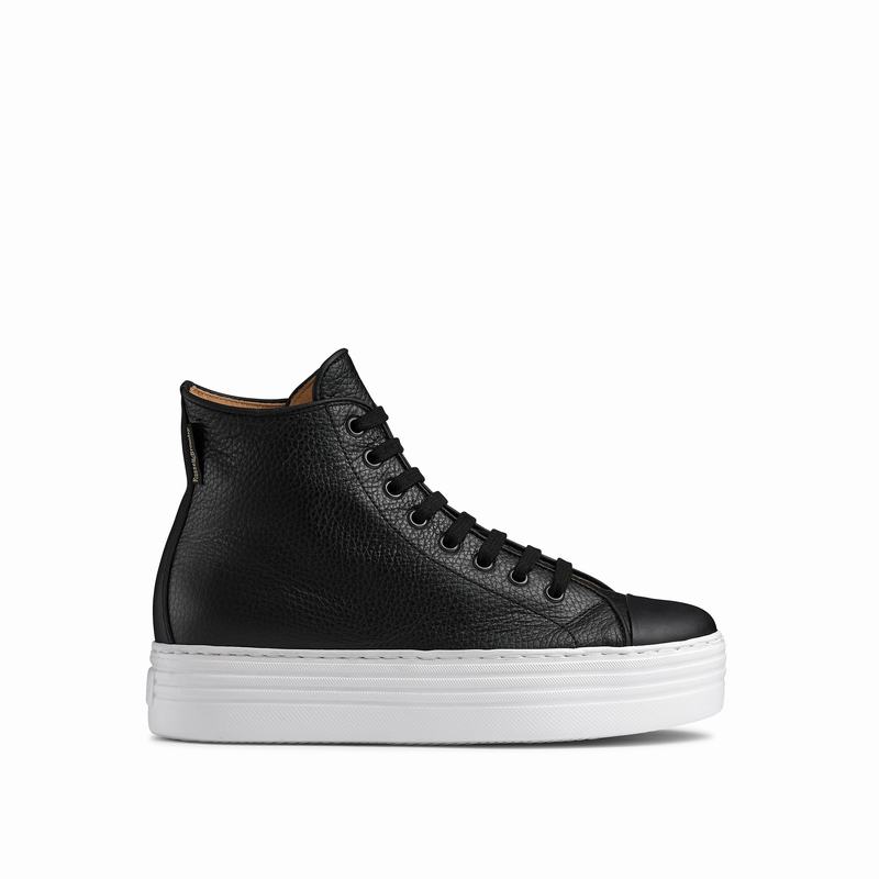 Russell & Bromley Saturn Hi Womens Flatform High-Top Black |SZR924VL|